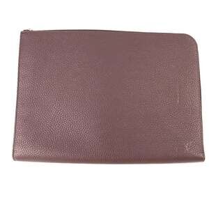 LOUIS VUITTON Brown Leather Pochette Clutch Bag